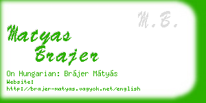 matyas brajer business card